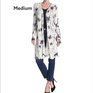 New! Nordstrom Sweet Romeo tie dye jersey open drape cardigan, size medium